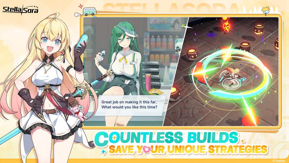 Image promotionnelle des builds de combat de Stella Sora