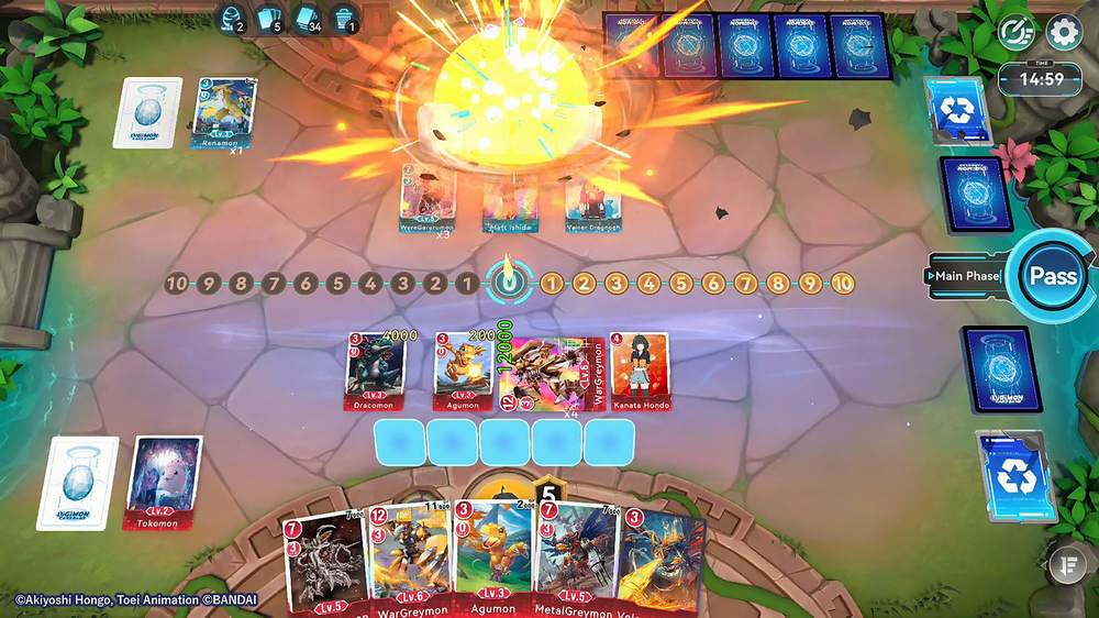 Screenshot d'un match de Digimon Alysion