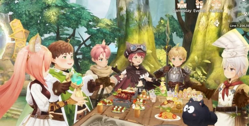 all classes eating at a table together in tree of savior neo