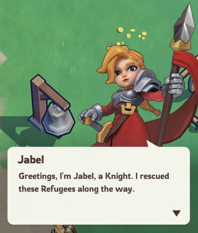 a female knight introducing herself