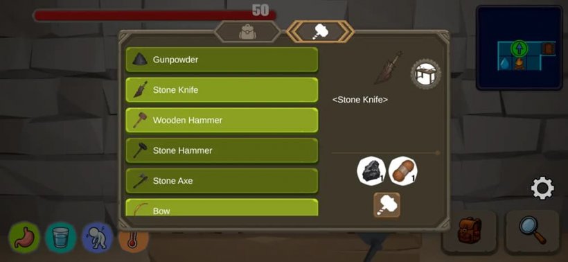 A picture of a dense green inventory screen featuring various items and a faintly visible dungeon background in the back.
