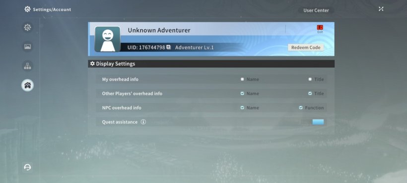 Blue Protocol redeem code option