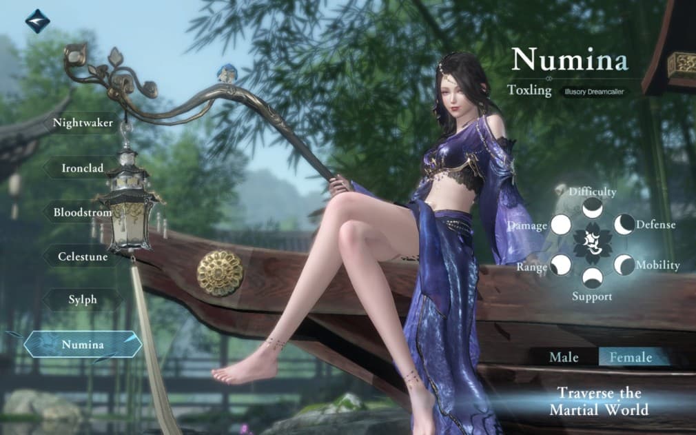 numine class girl sitting on the pier wearing a beautiful purple dress