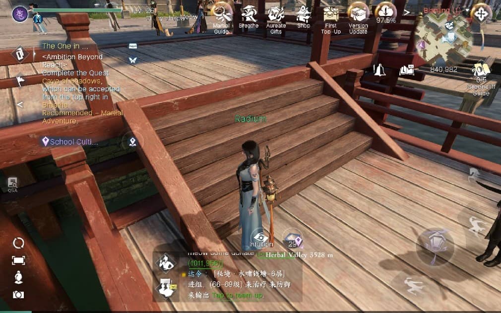 character sitting in town waiting for dungeon