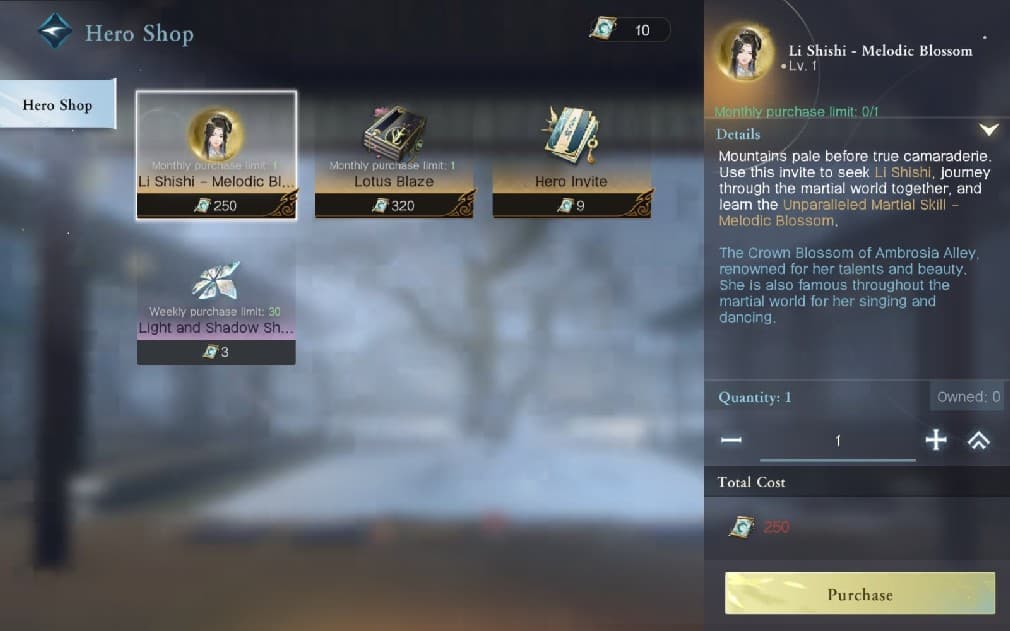 shop where you can spend your currency to upgrade the heroes or get new powerful items