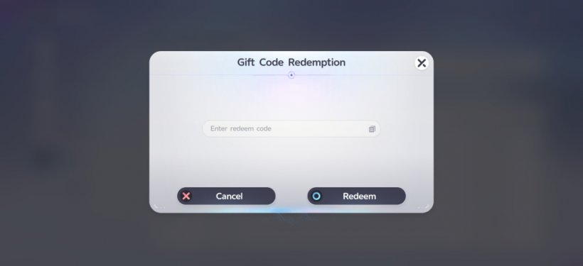 Aniimo's code redemption screen