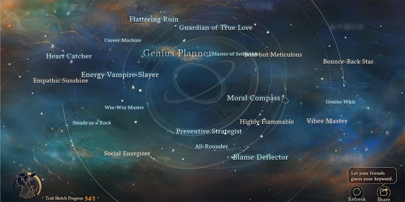 Trait Sketch screen