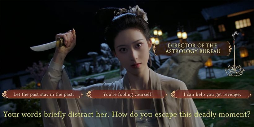 A woman coming at your with a knife with dialouge choices