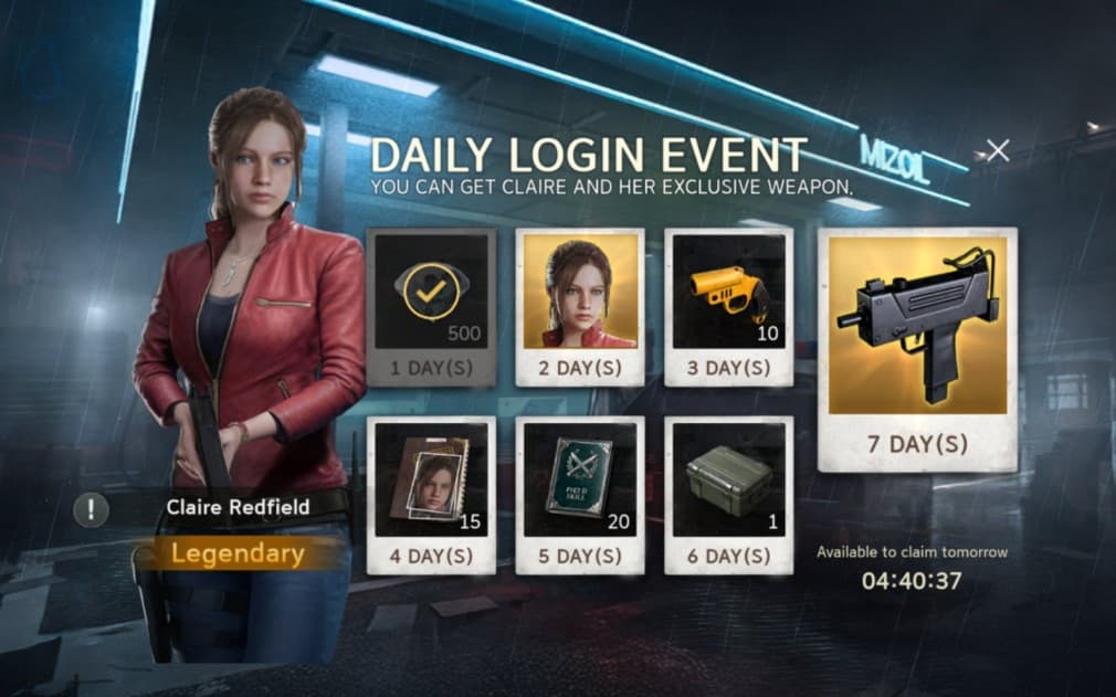 log in rewards
