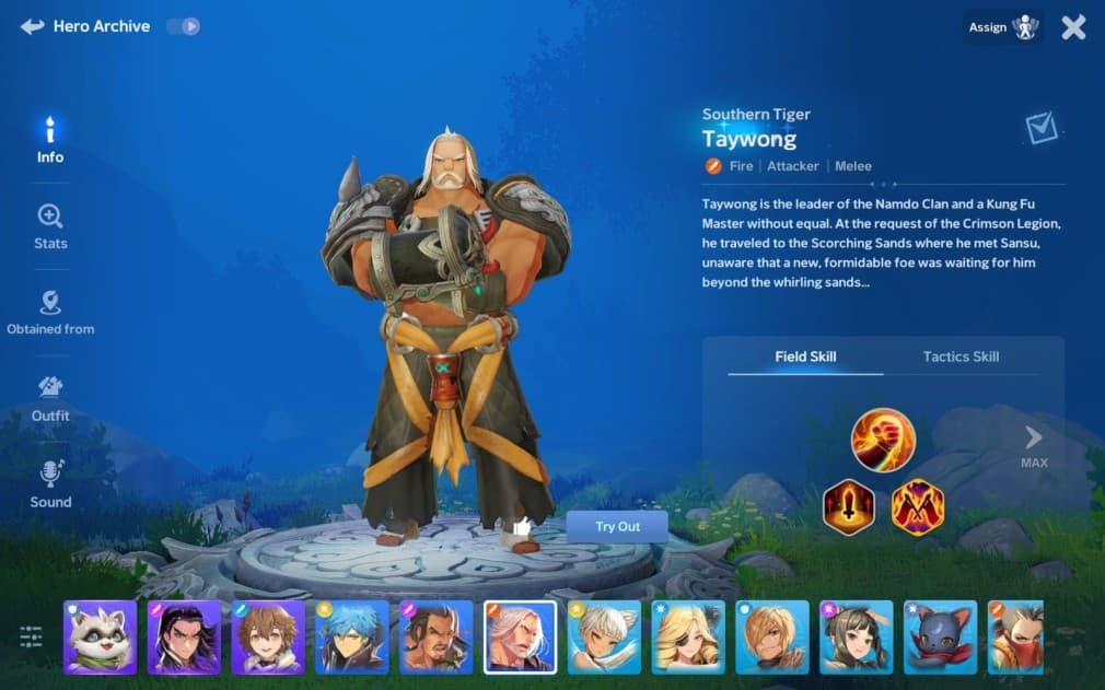 taywong the old man with white hair and body armour standing with arms crossed