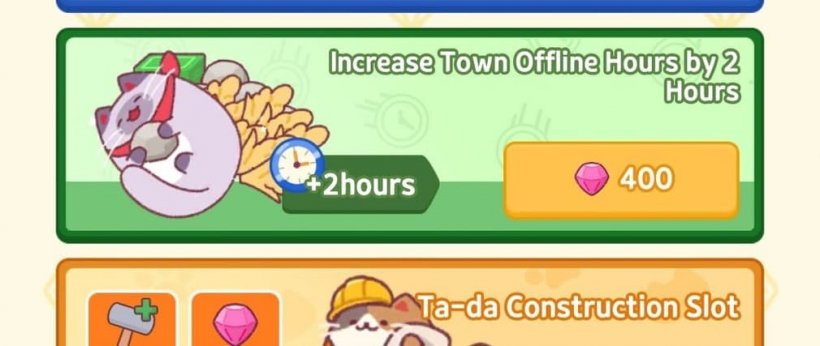 pack for additional offline rewards in cat town valley