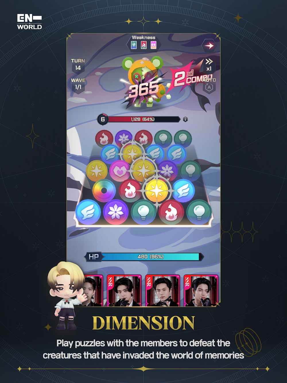 Screenshot d'un puzzle d'Enhypen World Eternal Moment