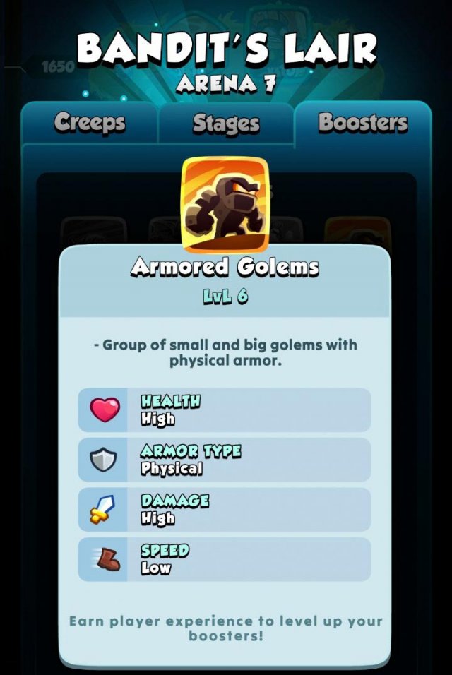 armoured golem stats in bandit's lair