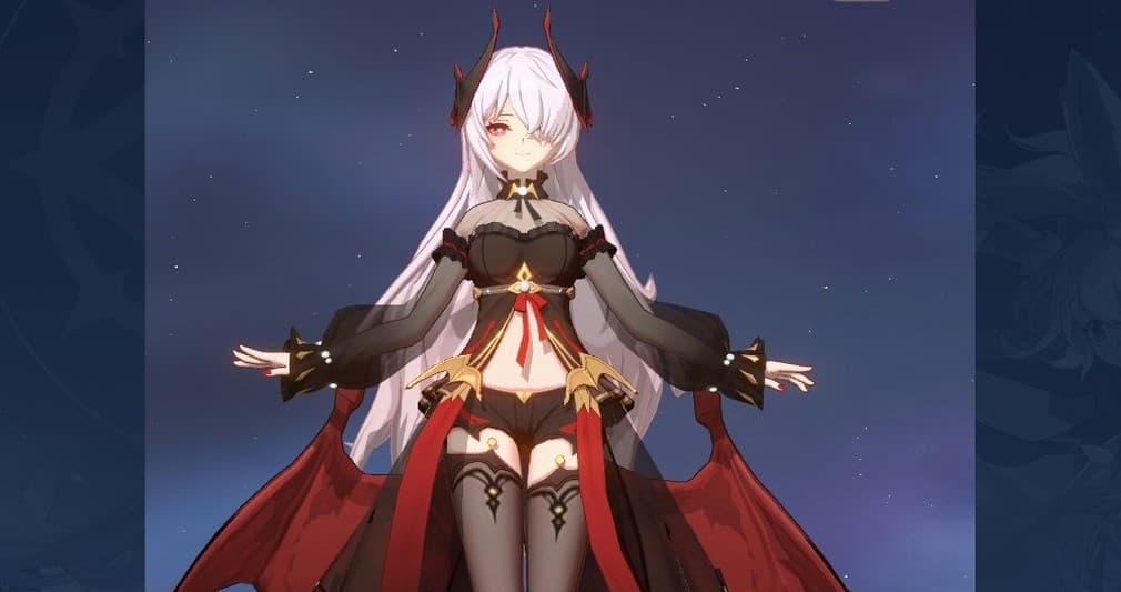 lunelle the nocture goddess with dress and long white hair
