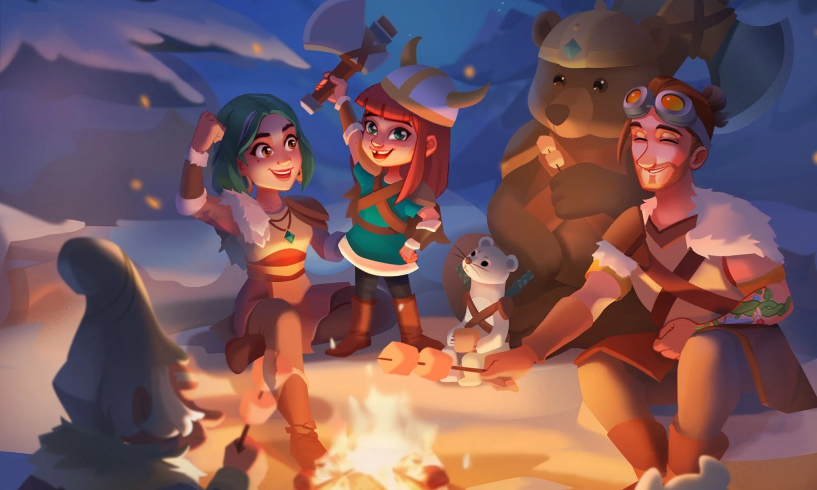 a group of friends gathered around a campfire