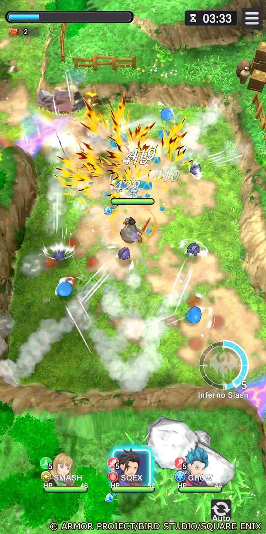 Screenshot d'un combat de Dragon Quest Smash Grow