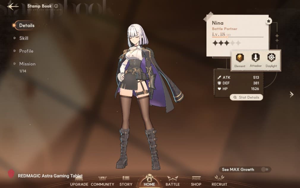 nina the battle character
