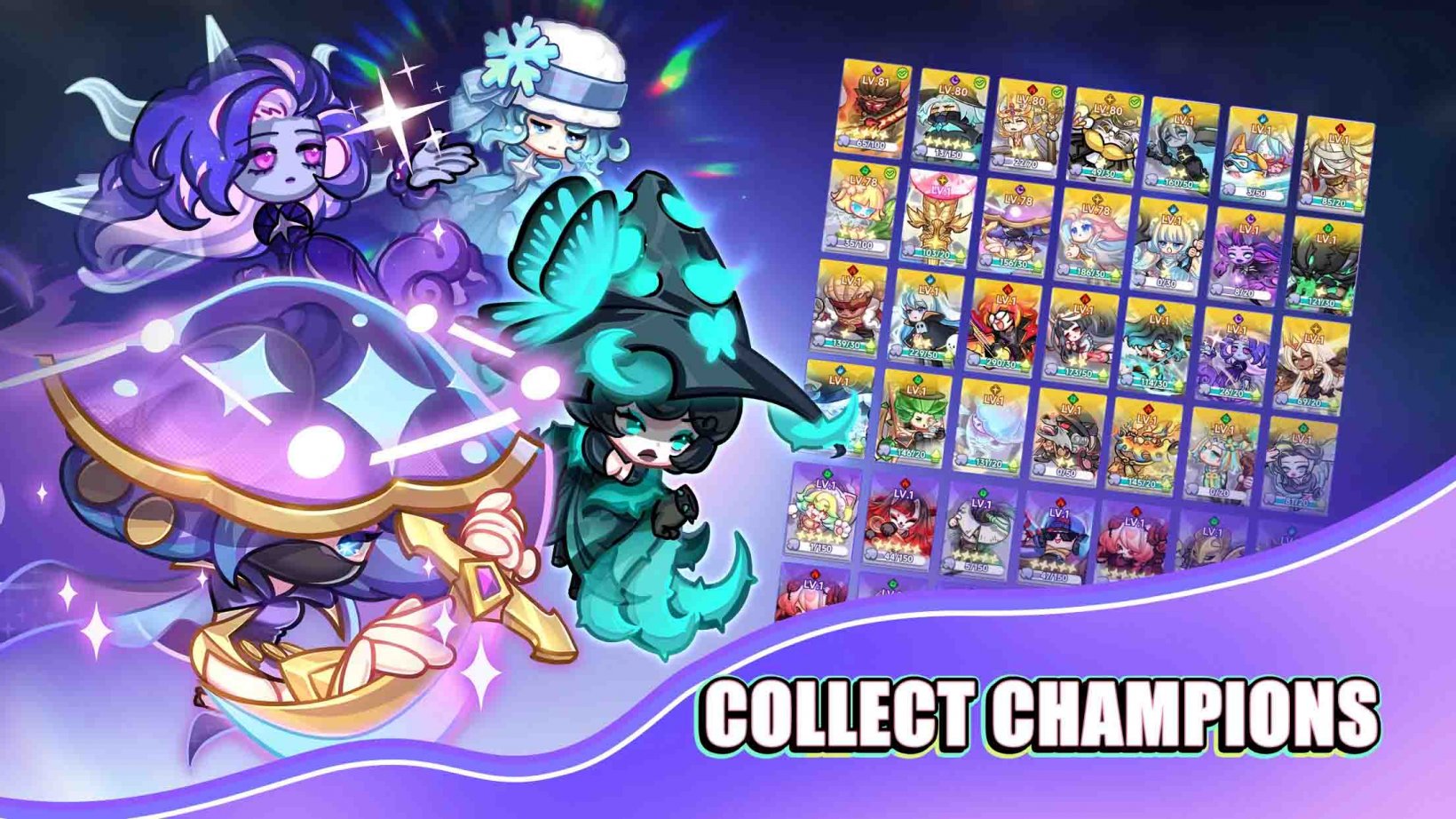 a purple mushroom character with a menu of other mushroom characters