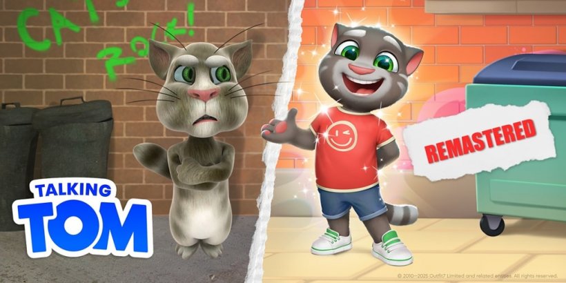 Talking Tom Cat has received a revamped new look - check out how the remaster compares to the original