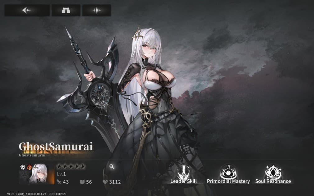 ghostsamurai girl with white hair and a big black sword