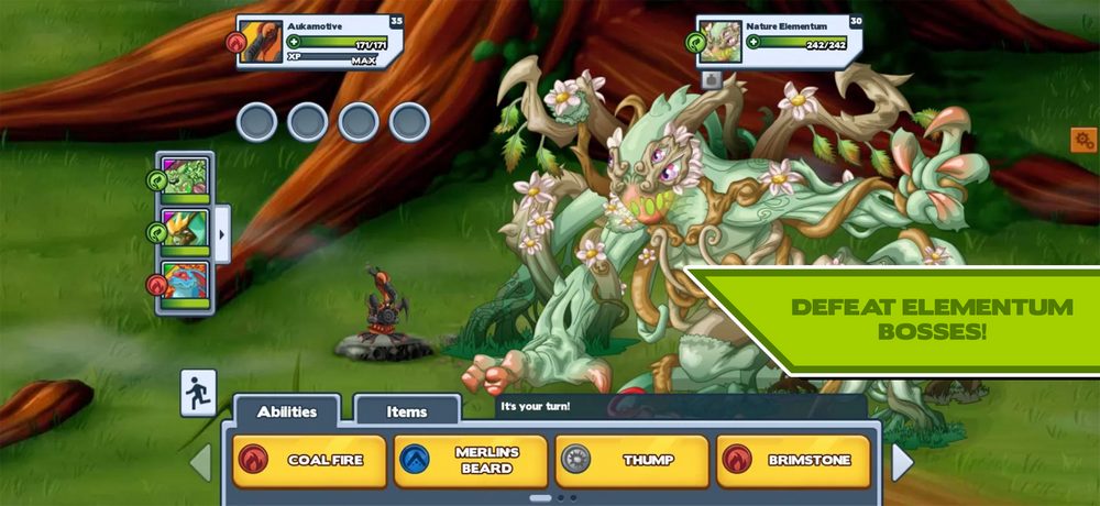 Screenshot d'un combat de Miscrits