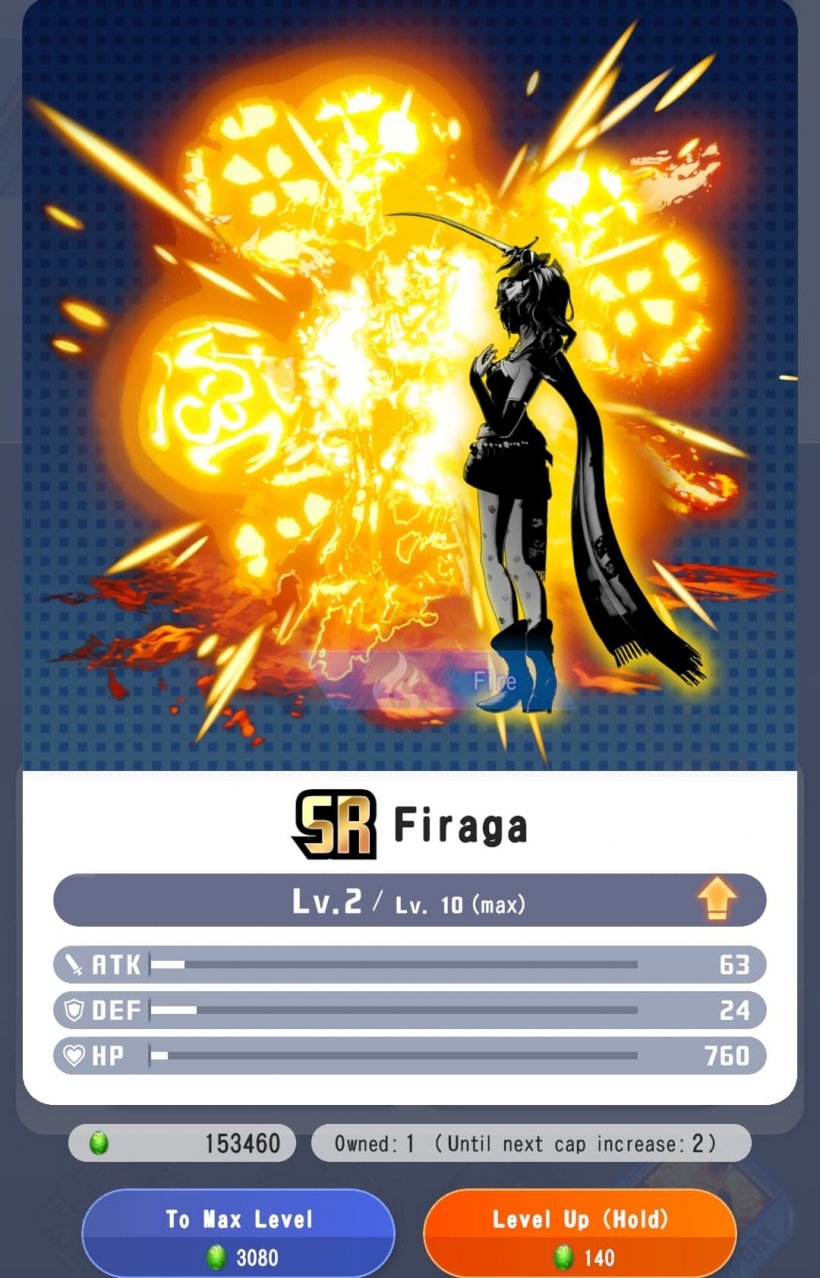 An image featuring a character throwing a fireball, with an option to then upgrade it featured on the UI by using green 'growth eggs'