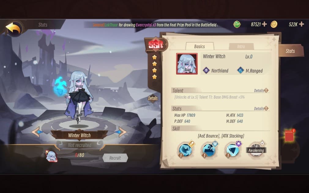 winter witch girl with white hair and black dress wielding magic