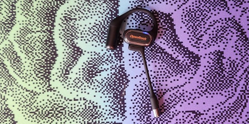 OpenRock Link 20 earbud with magnetic microphone attached