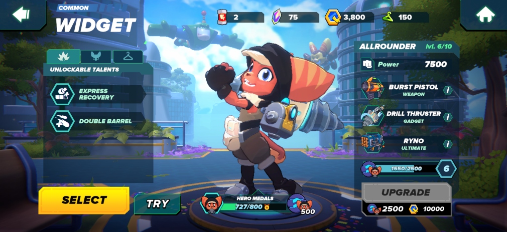 A lombax character that looks an awful lot like Ratchet, only far more cheerful