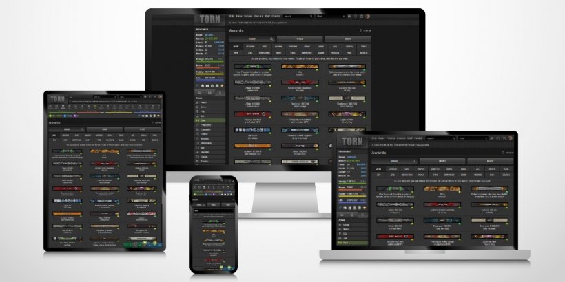 A screenshot showing the various awards that are available