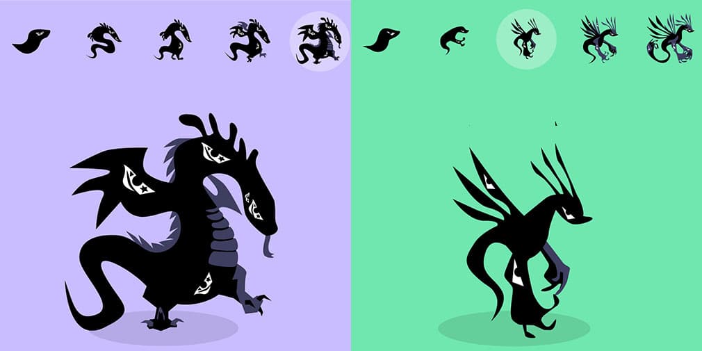 side by side screenshots of Nostalgia and Jealousy