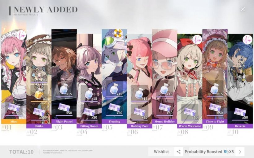 gacha pull with miao as SSR in overfield