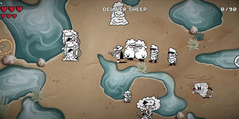 Poncho hearding sheep