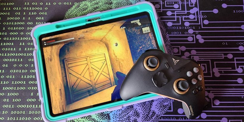 Wall of insanity playing on an ipad screen with a Flydigi vader 5 Pro atop it