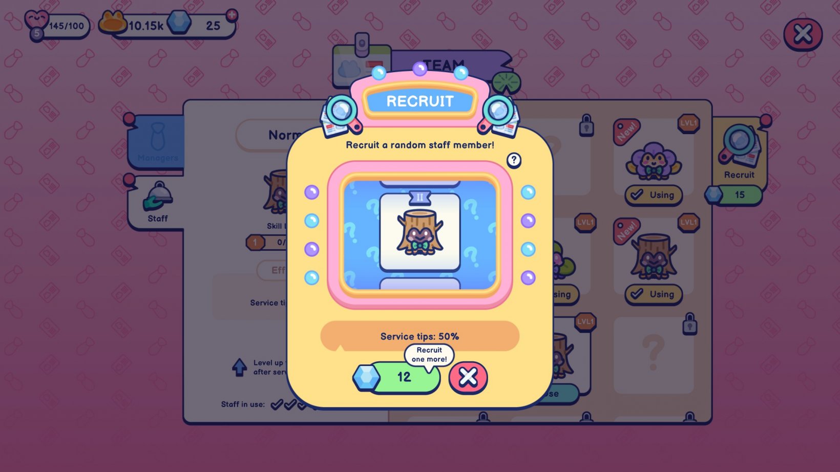 a window showing staff member recruitment