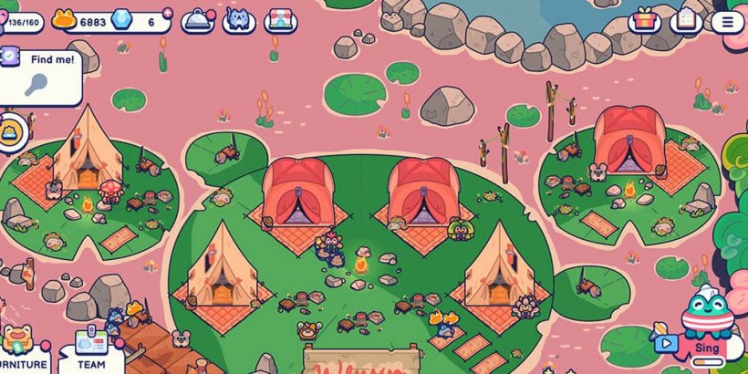 camp grounds with upgraded tents during the spring season