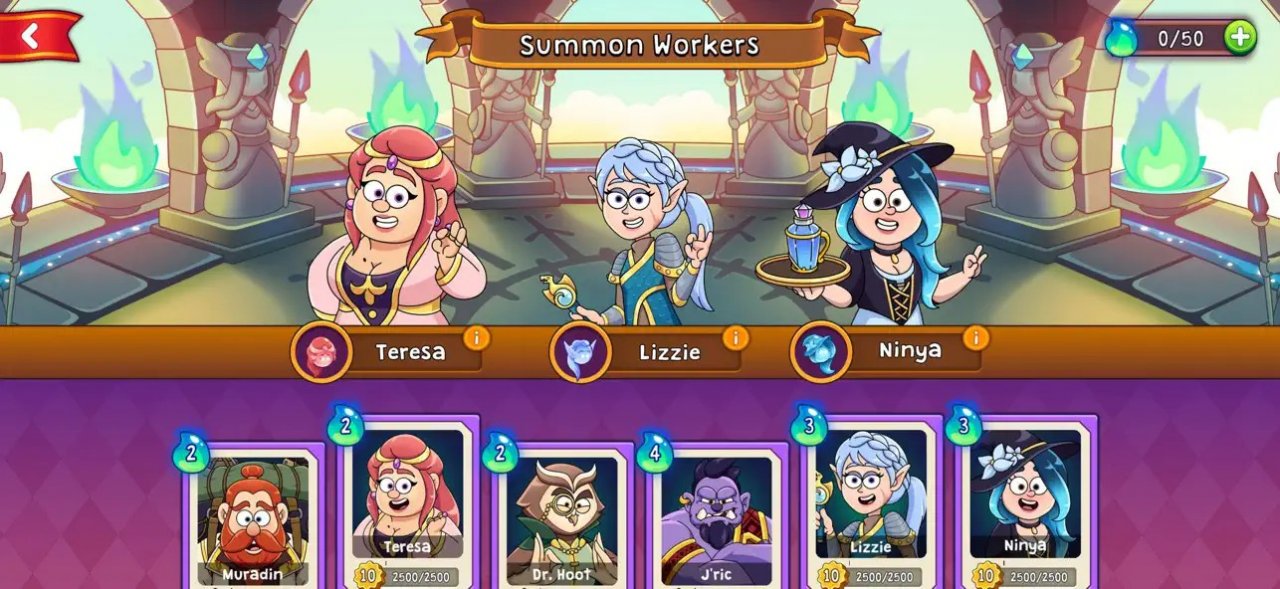 three magical workers summoned to work with more options available as cards