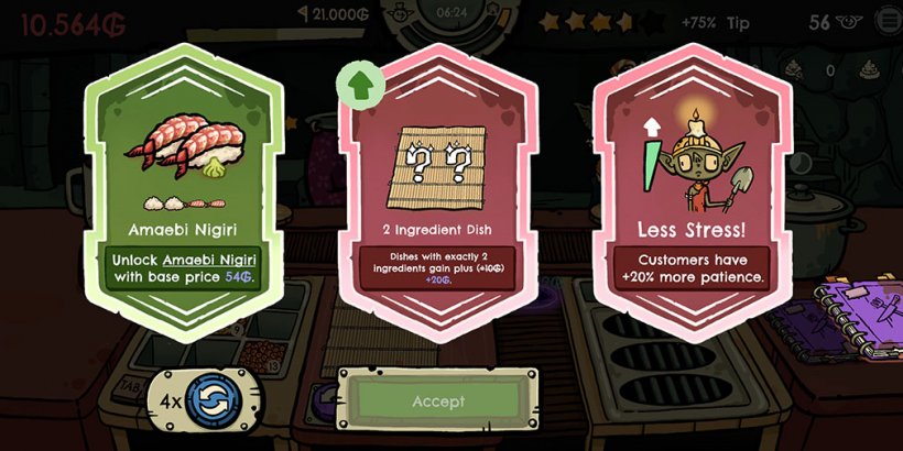 Goblin Sushi upgrade menu