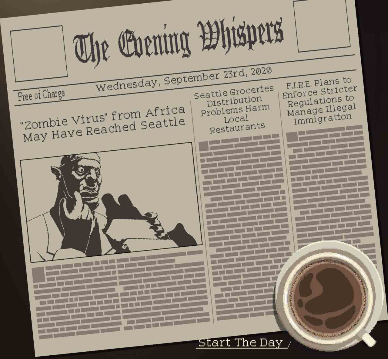 a newspaper clipping with fantasy headlines