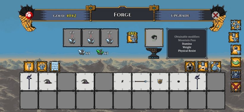 A picture of a forging menu showing a special helmet having been forged and rewarded minerals on the left as well.
