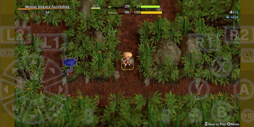 Shiren exploring the fifth floor of the Mount Jingara Ascending Dungeon