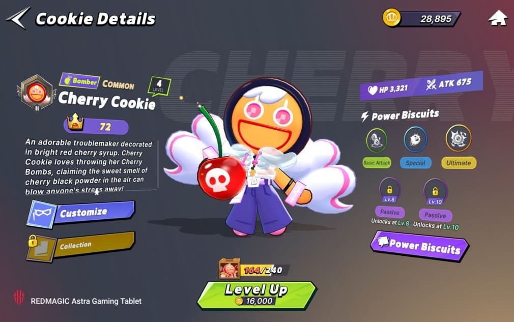 cherry cookie with a cute outfit in ovensmash