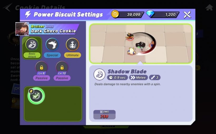 all the skills for dark choco cookie