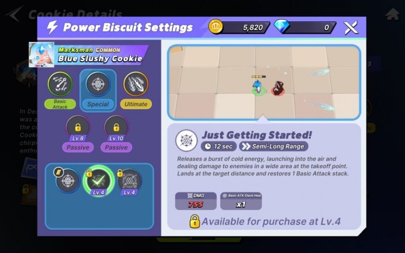 skills for blue slushy cookie in ovensmash