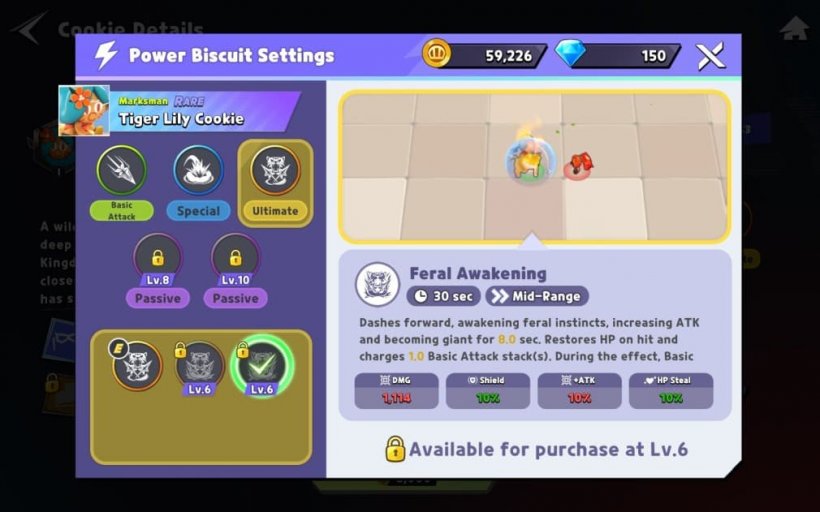 skills for tiger lily cookie