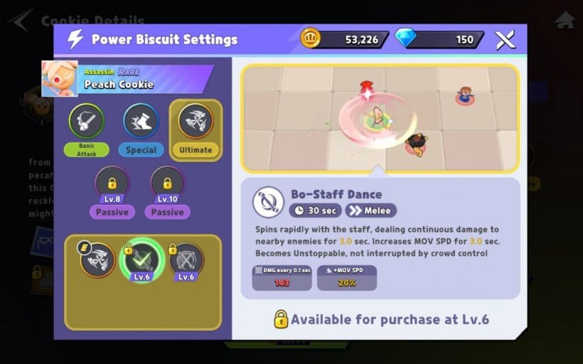 skills for peach cookie