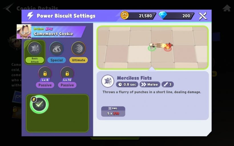 skills for camembert cookie