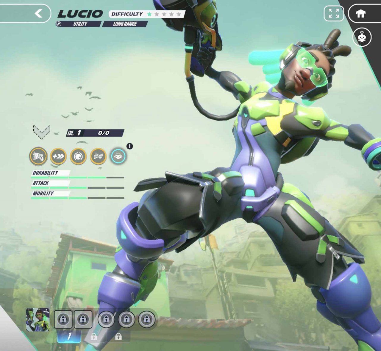 a utility type male character in green armour and a green visor