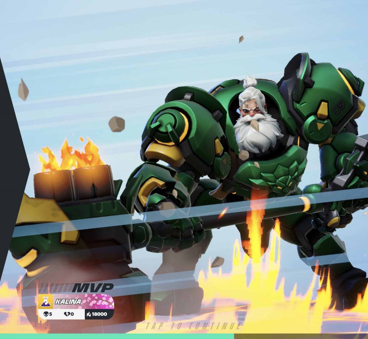 a character with a huge hammer becoming mvp