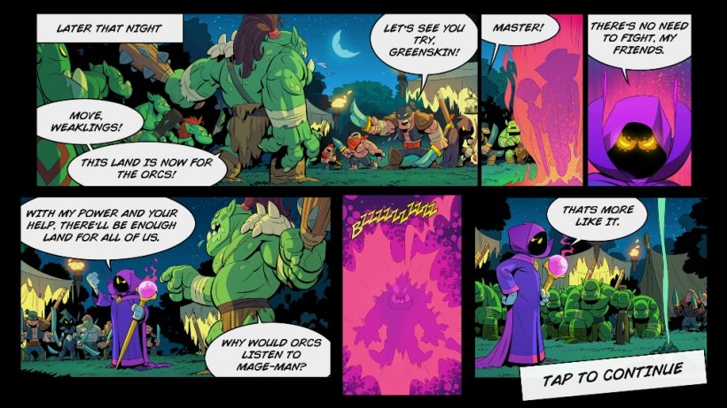 One of Kingdom Rush 6 Genesis' narrative comic book panels